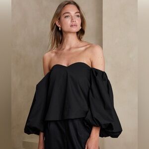 Off-shoulder blouse with puff sleeve